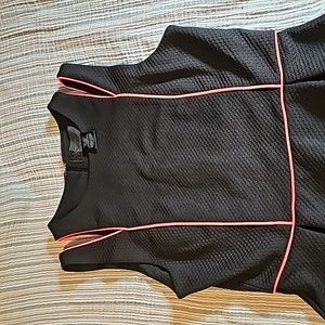 Black and pink skater dress